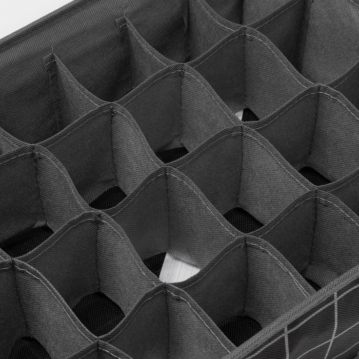 Органайзер для хранения белья Доляна &laquo;Кло&raquo;, 24 ячейки, 38&times;30&times;12 см, цвет чёрный