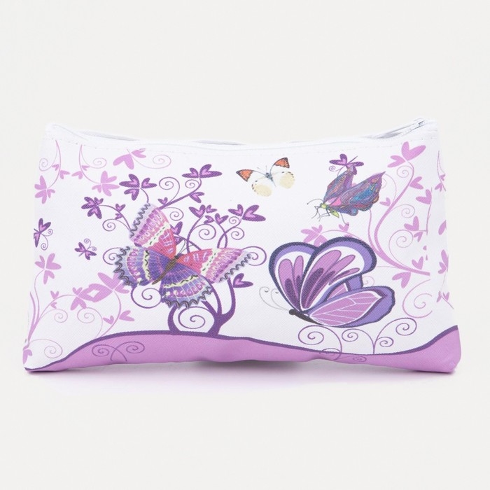 Косметичка на молнии, цвет фиолетовый