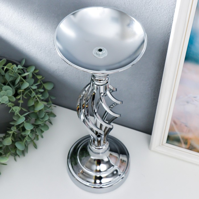 Подсвечник металл на 1 свечу Подсвечник металл на 1 свечу "Сплетение" серебро 40х14х15 см