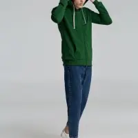 Толстовка с капюшоном на молнии Unit Siverga Heavy, темно-зеленая, размер S