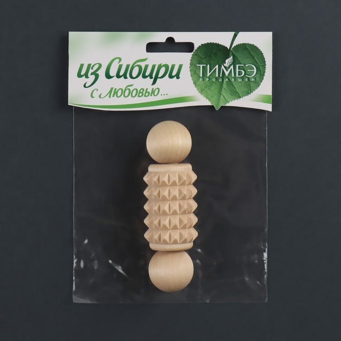 Массажёр для рук и ступней «Дорожный», d = 3 × 9 см, деревянный, зубчатый Массажёр для рук и ступней «Дорожный», d = 3 × 9 см, деревянный, зубчатый