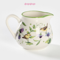 Молочник фарфоровый Доляна «Зелёный сад», 300 мл, 11,5×8×8 см Молочник фарфоровый Доляна «Зелёный сад», 300 мл, 11,5×8×8 см