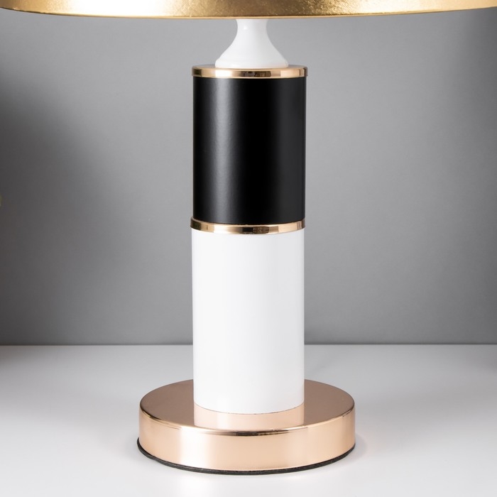 Настольная лампа Версалия E27 40Вт бело-золотой 27х27х47 см RISALUX