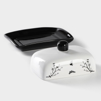 Маслёнка Доляна &laquo;Весенний вечер&raquo;, 17&times;12,5&times;8,5 см, цвет белый