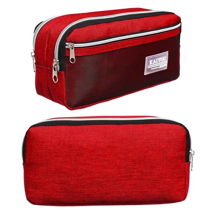 Пенал мягкий 3 отделения, 130 х 210 х 100 мм, объёмный, Calligrata, бордовый Пенал мягкий 3 отделения, 130 х 210 х 100 мм, объёмный, Calligrata, бордовый