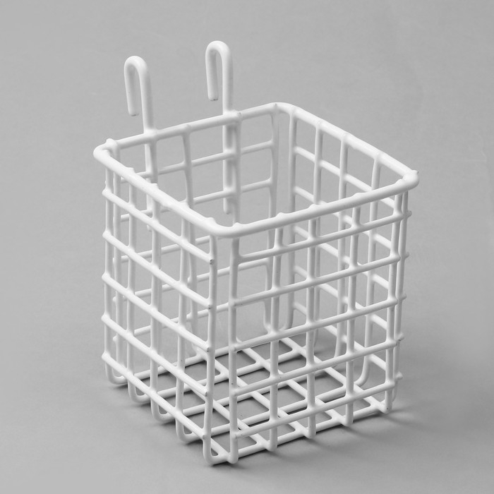 Корзина на сетку, 9&times;9&times;9,5 см, цвет белый
