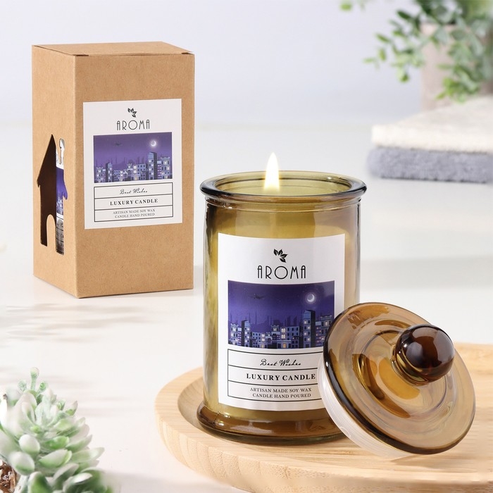 Свеча ароматическая в банке Свеча ароматическая в банке "Сладкая ваниль", 40ч, 95 гр, в коробке