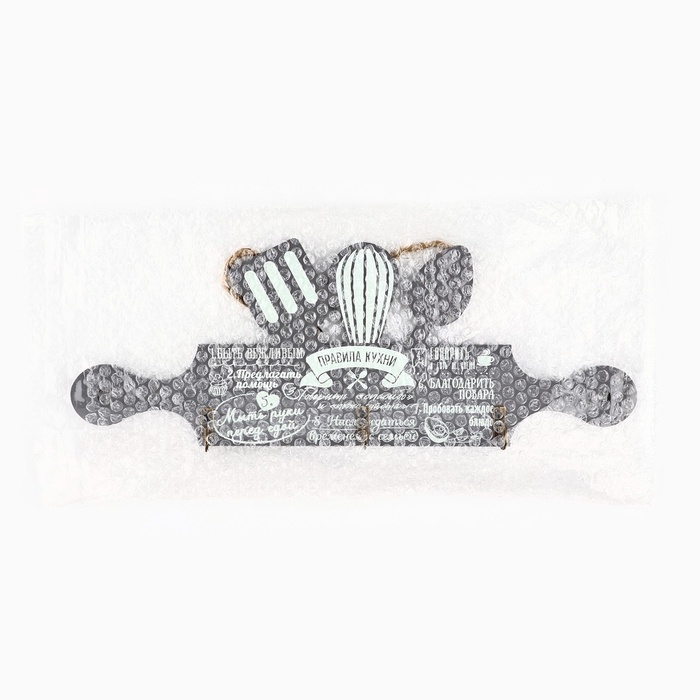 Крючки для кухни &laquo;Правила кухни&raquo;, цвет серый, 29,8 х 11 см