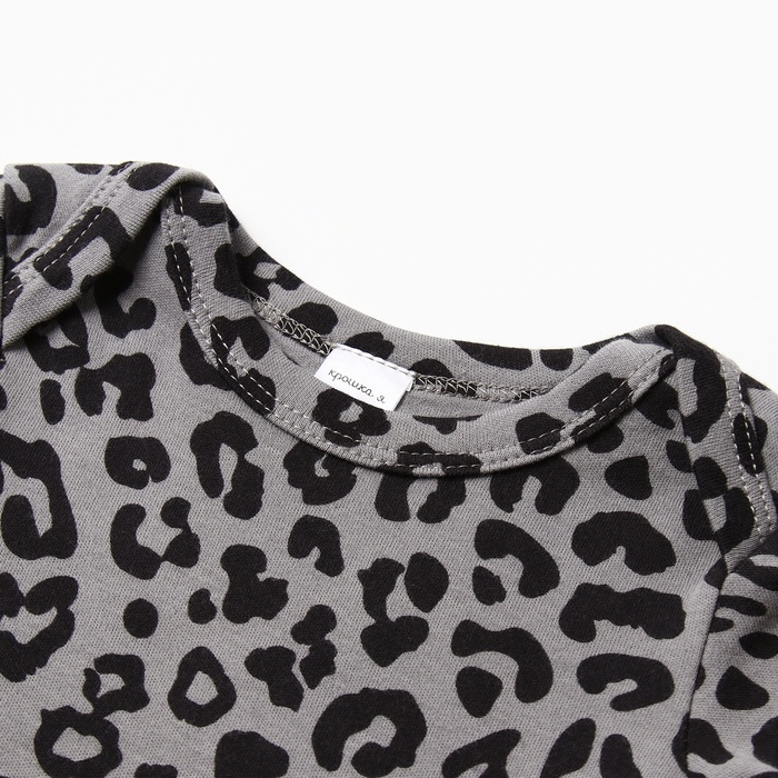 Боди с дл. рукавом Крошка Я Trendy grey, рост 62-68 см