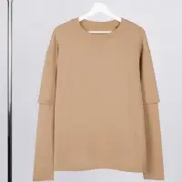 Футболка оверсайз с двойным рукавом Kosmos, бежевая, размер XL/XXL