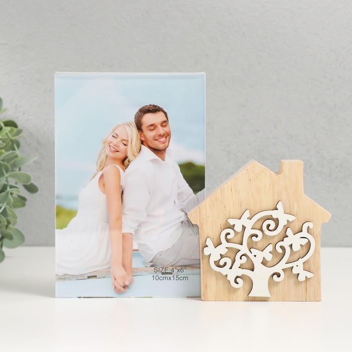 Фоторамка дерево 10х15 см Фоторамка дерево 10х15 см "Дерево у дома" 18х3х15 см