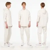 Худи унисекс H2, молочно-белое, размер M/L