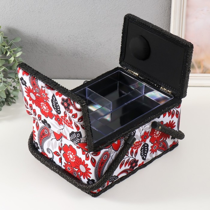 Шкатулка для рукоделия Шкатулка для рукоделия "Народный цветочный узор" 19х26х14,5 см