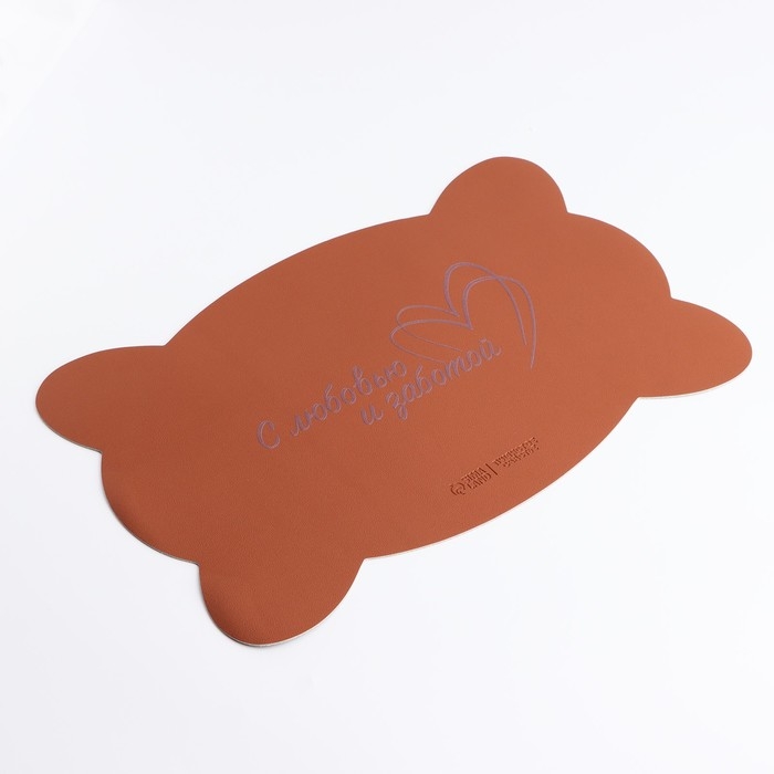 Коврик под миску форменный &laquo;Кость&raquo;, 39,5 х 25 см, бежевый