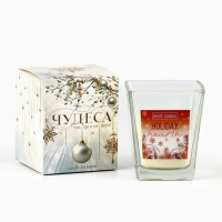 Свеча новогодняя &laquo;Домашний очаг&raquo;, на Новый год, аромат свежесть, 6,8 х 8 см