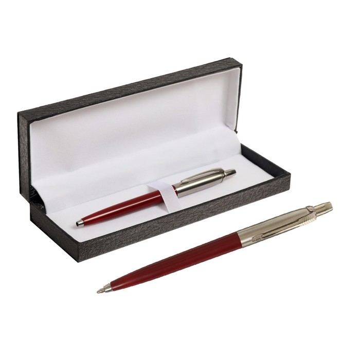 Ручка подарочная шариковая Calligrata, в кожзам футляре ПБ J, автоматическая, корпус бордо/серебро Ручка подарочная шариковая Calligrata, в кожзам футляре ПБ J, автоматическая, корпус бордо/серебро