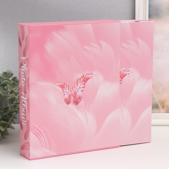 Фотоальбом на 200 фото 13х18 см "Пёрышки в дымке" в коробке МИКС 5,5х23х29,5 см