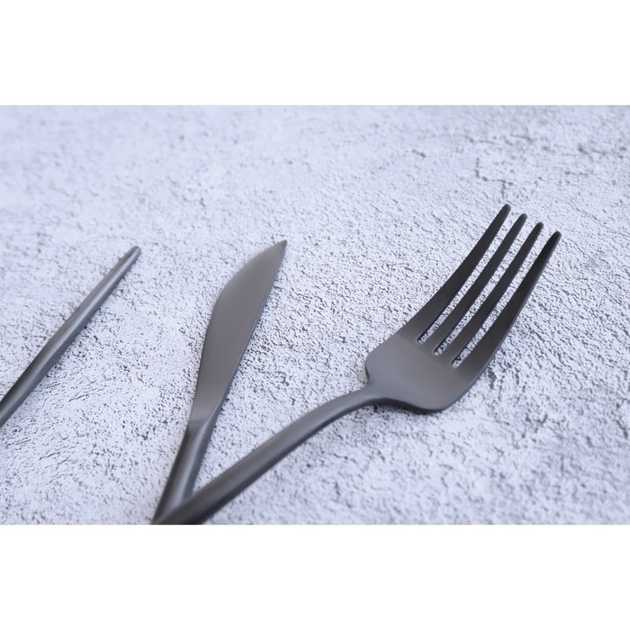 Вилка столовая из нержавеющей стали Magistro &laquo;Фолк&raquo;, h=22 см, цвет чёрный