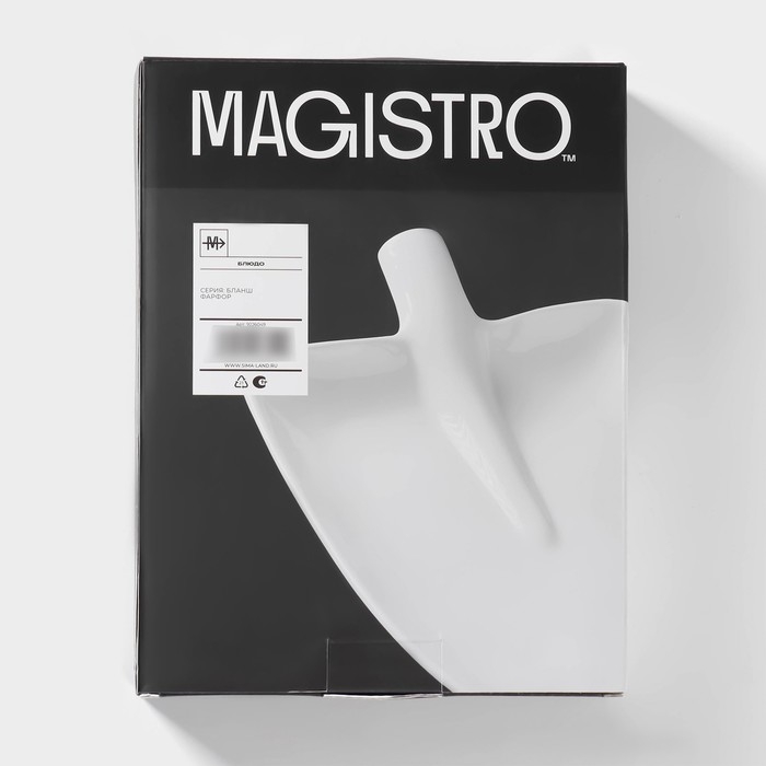 Блюдо фарфоровое Magistro &laquo;Бланш&raquo;, 24&times;18&times;4,5 см, цвет белый