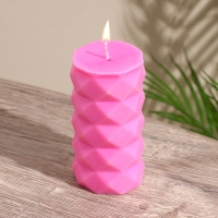 Свеча "Столб ромбики" 6х6х12 см, соевый воск, микс Свеча "Столб ромбики" 6х6х12 см, соевый воск, микс