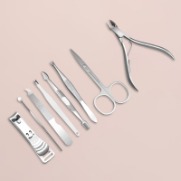 Набор маникюрный &laquo;Рептилия&raquo;, 8 предметов, в футляре, цвет коричневый