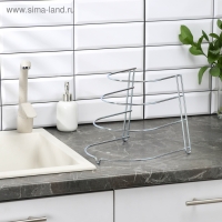 Подставка для хранения сковородок на 3 предмета, 28×23×22 см, цинк, цвет серебристый Подставка для хранения сковородок на 3 предмета, 28×23×22 см, цинк, цвет серебристый