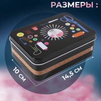 Набор для шитья, 87 предметов, в металлической коробке, 14,5 × 10 см Набор для шитья, 87 предметов, в металлической коробке, 14,5 × 10 см