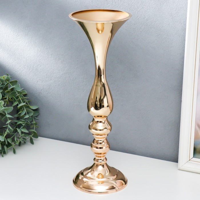 Подсвечник металл на 1 свечу Подсвечник металл на 1 свечу "Изящный" золотой 38х13х13 см