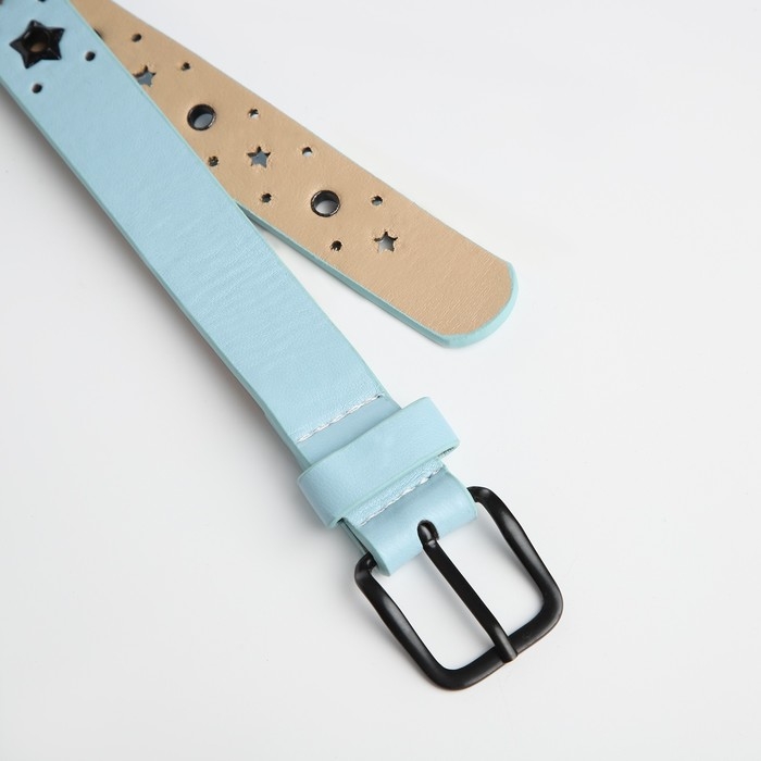 Ремень детский, ширина 2.2 см, люверсы, пряжка металл, цвет голубой Ремень детский, ширина 2.2 см, люверсы, пряжка металл, цвет голубой