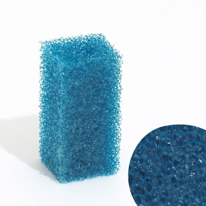 Губка прямоугольная для фильтра, серия F-Mini, крупнопористая, 3 х 3,5 х 7 см, синяя Губка прямоугольная для фильтра, серия F-Mini, крупнопористая, 3 х 3,5 х 7 см, синяя