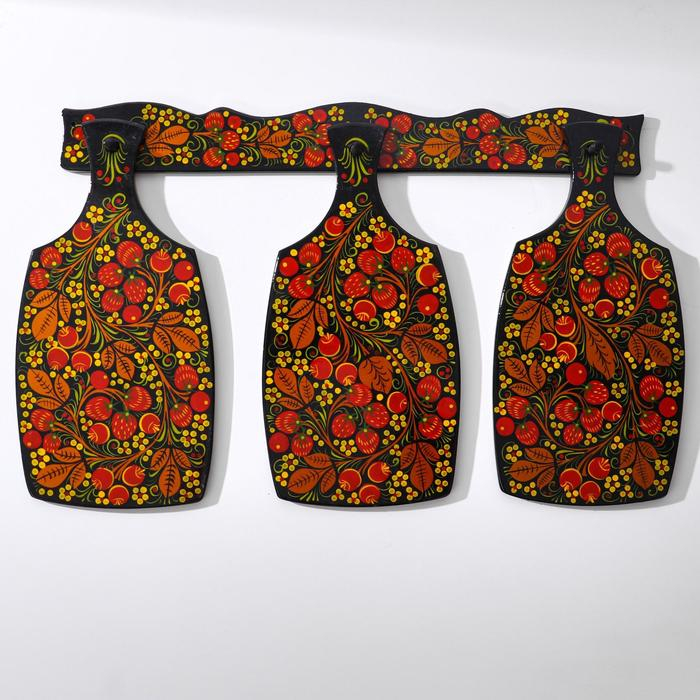 Набор Доски 3 шт и держатель 48&times;33&times;1 см хохлома