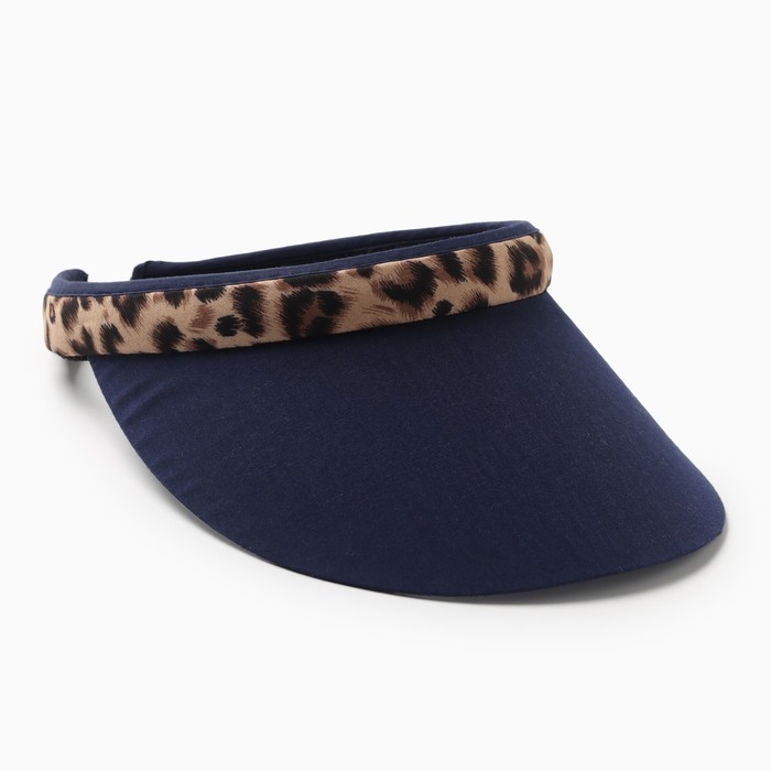 Козырёк женский MINAKU Козырёк женский MINAKU "Leopard" цвет тёмно-синий, р-р 56-58