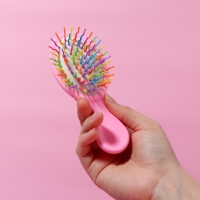Расчёска - мини массажная, 5,5 &times; 14 см, цвет нежно - розовый