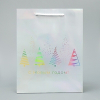 Пакет голографический &laquo;Сказочный лес&raquo;, 18 х 23 х 10 см, Новый год