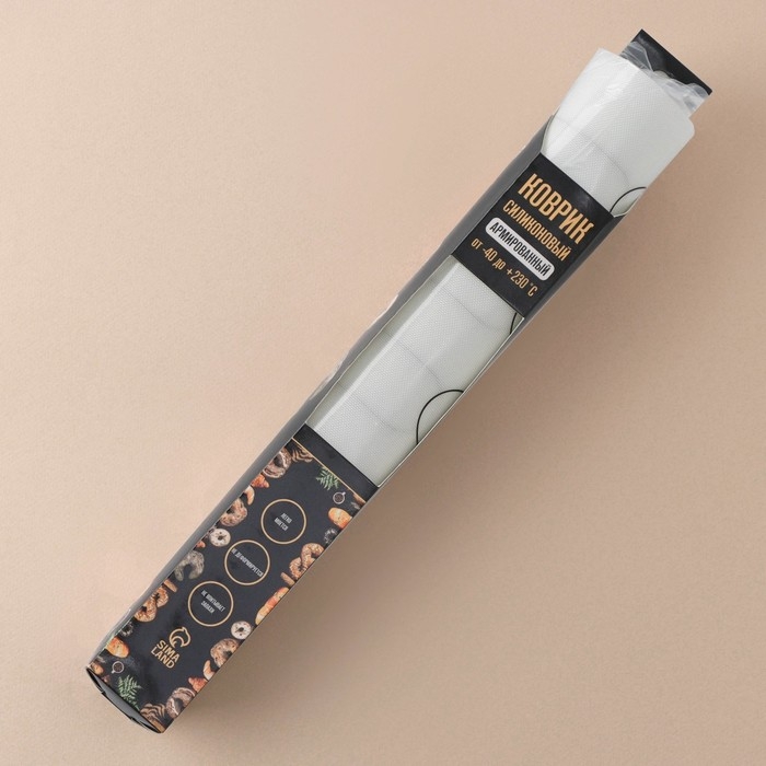 Армированный коврик для выпечки KONFINETTA &laquo;Эклер&raquo;, силикон, 38&times;28 см, 0,4 мм, цвет белый