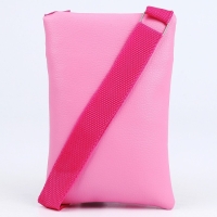 Сумка детская для девочки на молнии, длинный ремень, цвет розовый