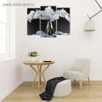 Модульная картина "Орхидеи в вазе" (2-25х52; 1-30х60) 60х80 см Модульная картина "Орхидеи в вазе" (2-25х52; 1-30х60) 60х80 см