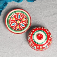 Масленка Риштанская Керамика "Узоры", 13 см, красная Масленка Риштанская Керамика "Узоры", 13 см, красная