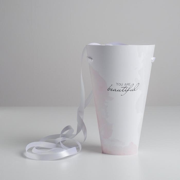 Переноска круглая на лентах &laquo;You are beautiful&raquo;, 15 &times; 23.3 &times; 7.5 см, &Oslash; 15 см