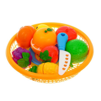 Набор продуктов-нарезка «Поварёнок« в корзинке, на липучках, 12 предметов, цвета МИКС Набор продуктов-нарезка «Поварёнок« в корзинке, на липучках, 12 предметов, цвета МИКС