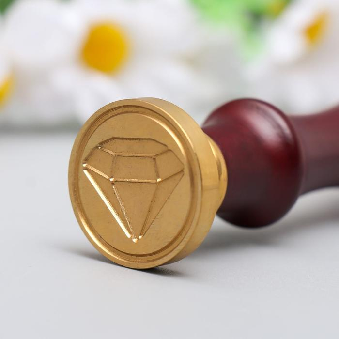 Печать для сургуча с деревянной ручкой Печать для сургуча с деревянной ручкой "Бриллиант" 9х2,5х2,5 см