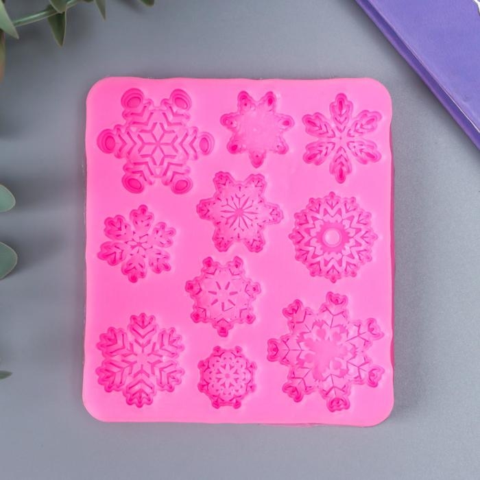Молд силикон Молд силикон "Снежинки" 10 предметов 9х8х0,8 см