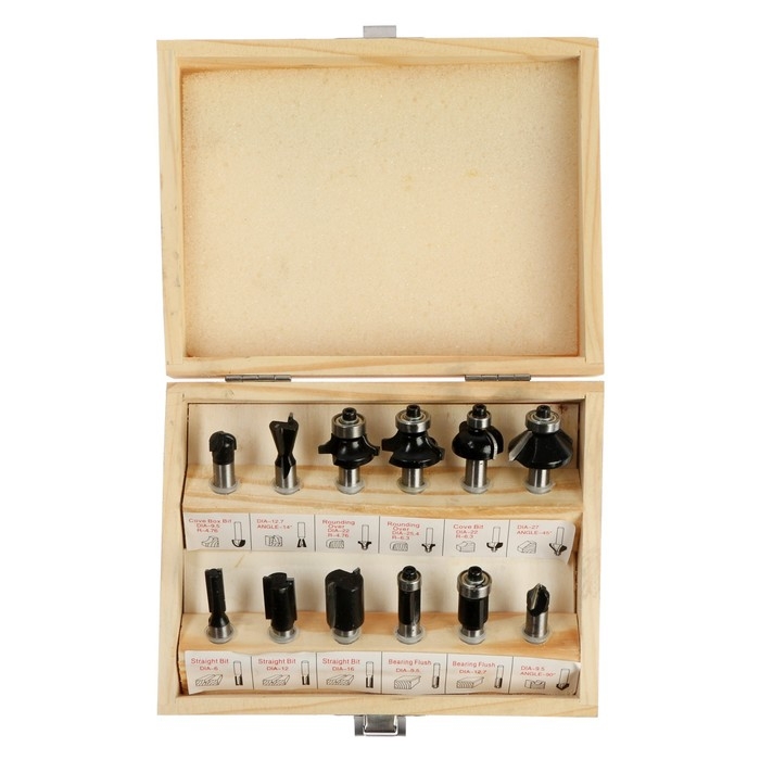 Сверла-фрезы VERTO 60H010, по дереву, набор 12 шт., хвостовик 8 мм + ПОДАРОК