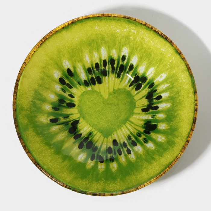 Салатник стеклянный Доляна «Романтичный киви», 920 мл, 22×5 см Салатник стеклянный Доляна «Романтичный киви», 920 мл, 22×5 см