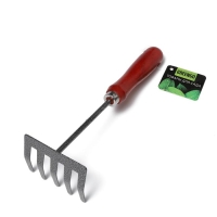 Малые прямые грабли, 5 зубцов, длина 25 см, металл, деревянная ручка, Greengo Малые прямые грабли, 5 зубцов, длина 25 см, металл, деревянная ручка, Greengo