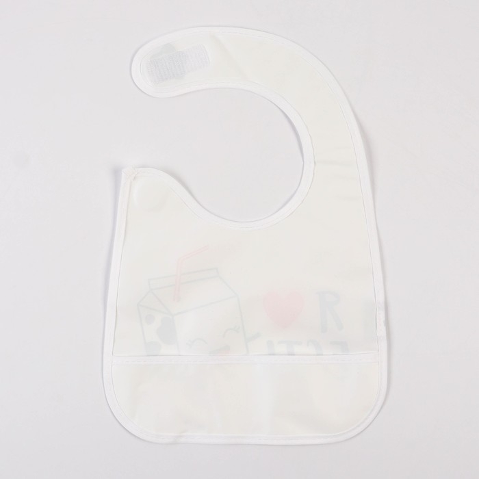 Нагрудник для кормления «Я люблю есть» непромокаемый на липучке, с карманом Нагрудник для кормления «Я люблю есть» непромокаемый на липучке, с карманом