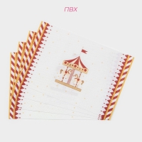 Салфетки новогодние на стол Доляна &laquo;Парк аттракционов&raquo;, 4 шт, сервировочная, 45&times;30 см