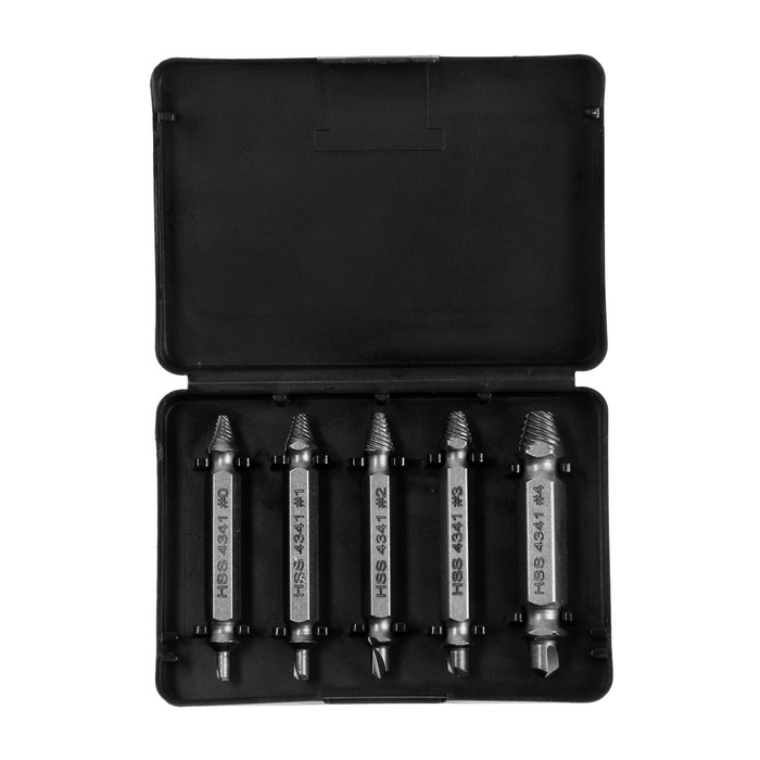 Набор двусторонних экстракторов ТУНДРА, 5 шт., HSS, левая резьба, диапазон М2-М12