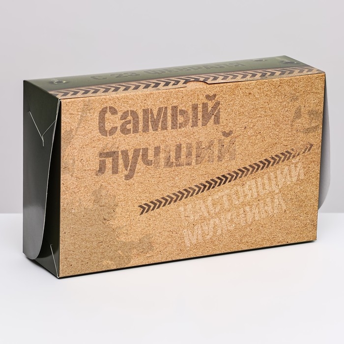 Коробка складная с окном под зефир Коробка складная с окном под зефир "Самый лучший", 25 х 15 х 7 см