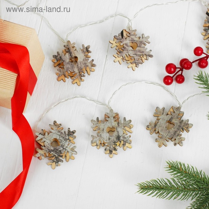 Новогодняя гирлянда &laquo;Снежинки&raquo;, длина 150 см